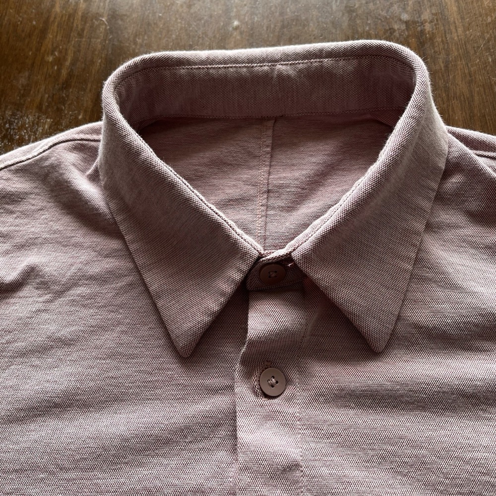 Lululemon Commission Button Down Long Sleeve Shirt Light Pink - L - Picture 5 of 11